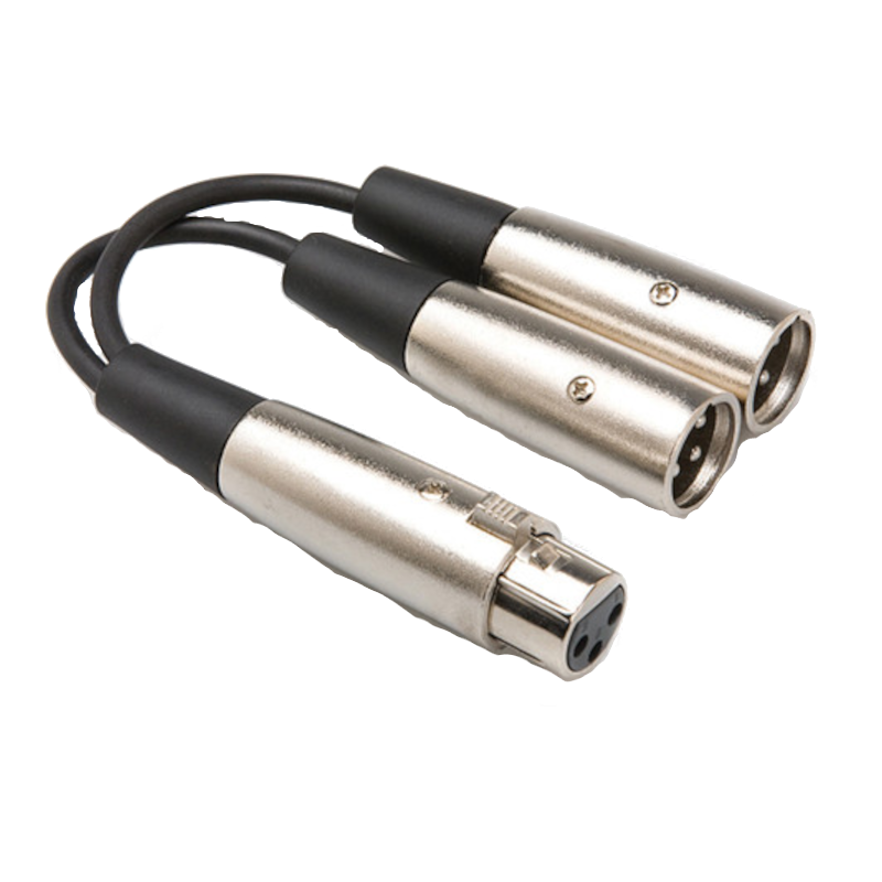 Dual XLR Male to XLR Female Y-Cable