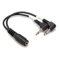 YMM-492 3.5mm TRSF to Dual Right-Angle 3.5mm TS Adapter