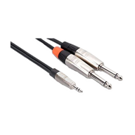 HMP-006Y REAN 3.5mm TRS to Dual 1/4" TS Pro Stereo Breakout Cable (6')