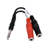 YPP-117 Audio Y-Cable, 1/4" Male TRS to Dual 1/4" Female TS, 6"