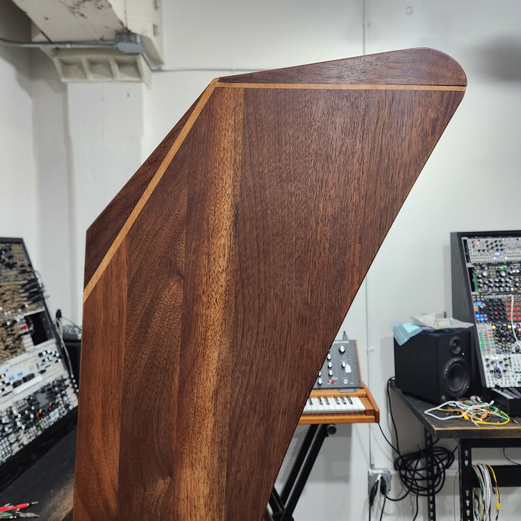 Needham Woodworks OneRUN Limited Series - 27U 9-Row 168HP Eurorack Dark Walnut Cabinet with Eskatonic Modular Obsidian Studio Active Busboards