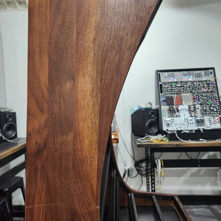 Needham Woodworks OneRUN Limited Series - 27U 9-Row 168HP Eurorack Dark Walnut Cabinet with Eskatonic Modular Obsidian Studio Active Busboards