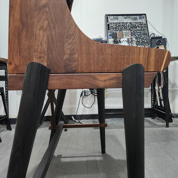 Needham Woodworks OneRUN Limited Series - 27U 9-Row 168HP Eurorack Dark Walnut Cabinet with Eskatonic Modular Obsidian Studio Active Busboards