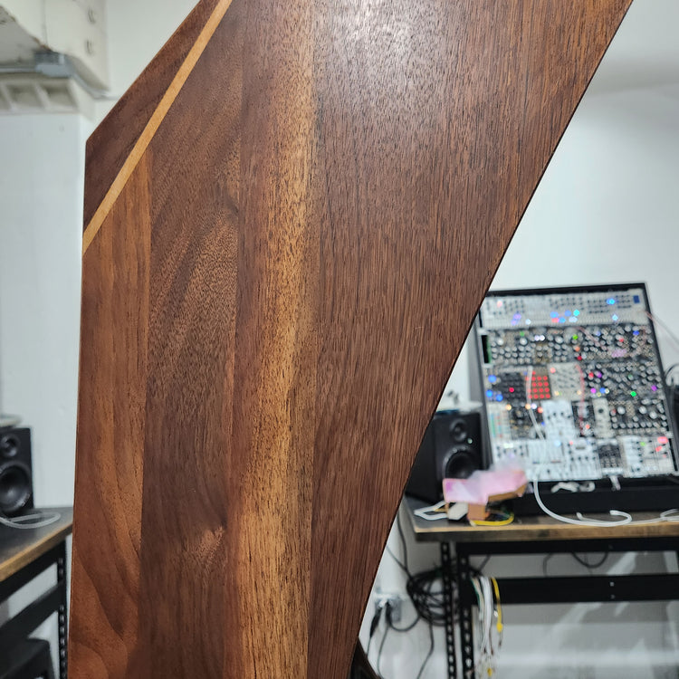 Needham Woodworks OneRUN Limited Series - 27U 9-Row 168HP Eurorack Dark Walnut Cabinet with Eskatonic Modular Obsidian Studio Active Busboards