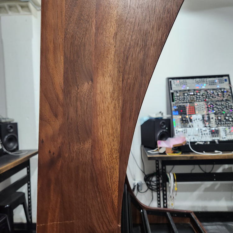 Needham Woodworks OneRUN Limited Series - 27U 9-Row 168HP Eurorack Dark Walnut Cabinet with Eskatonic Modular Obsidian Studio Active Busboards