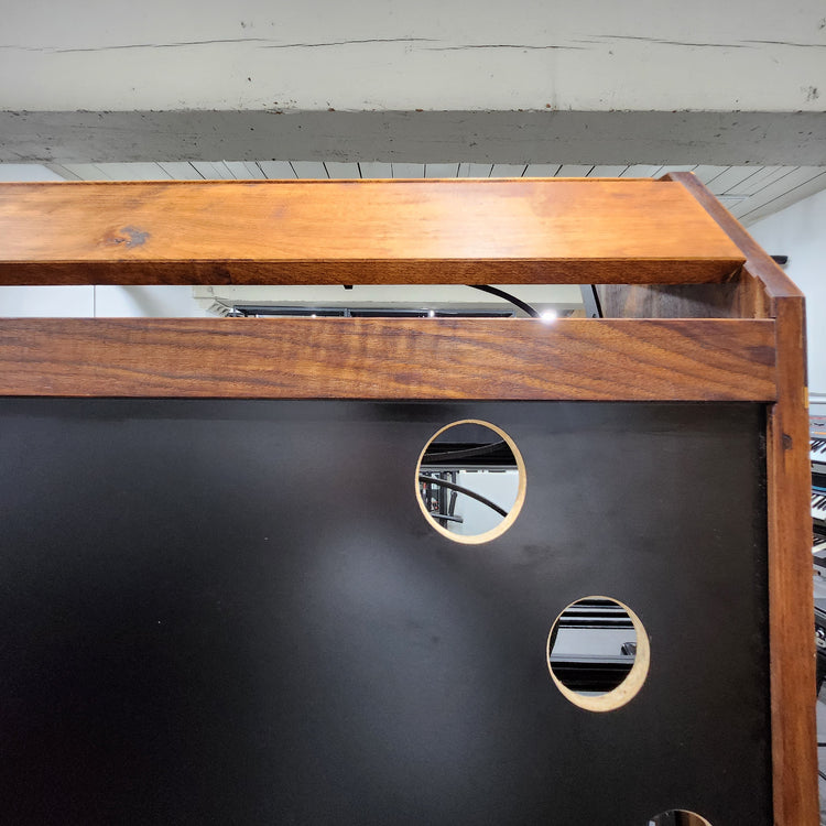 Needham Woodworks OneRUN Limited Series - 27U 9-Row 168HP Eurorack Dark Walnut Cabinet with Eskatonic Modular Obsidian Studio Active Busboards