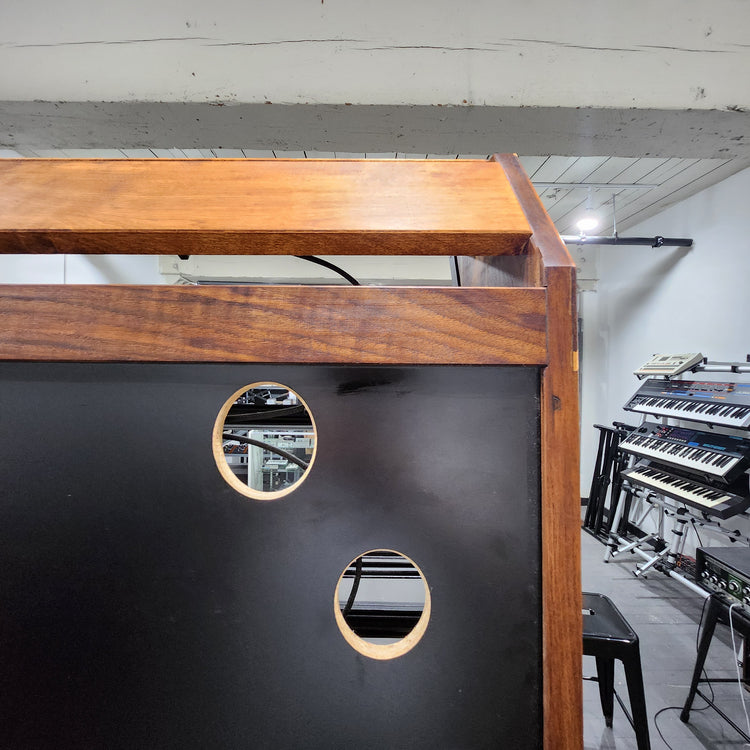 Needham Woodworks OneRUN Limited Series - 27U 9-Row 168HP Eurorack Dark Walnut Cabinet with Eskatonic Modular Obsidian Studio Active Busboards