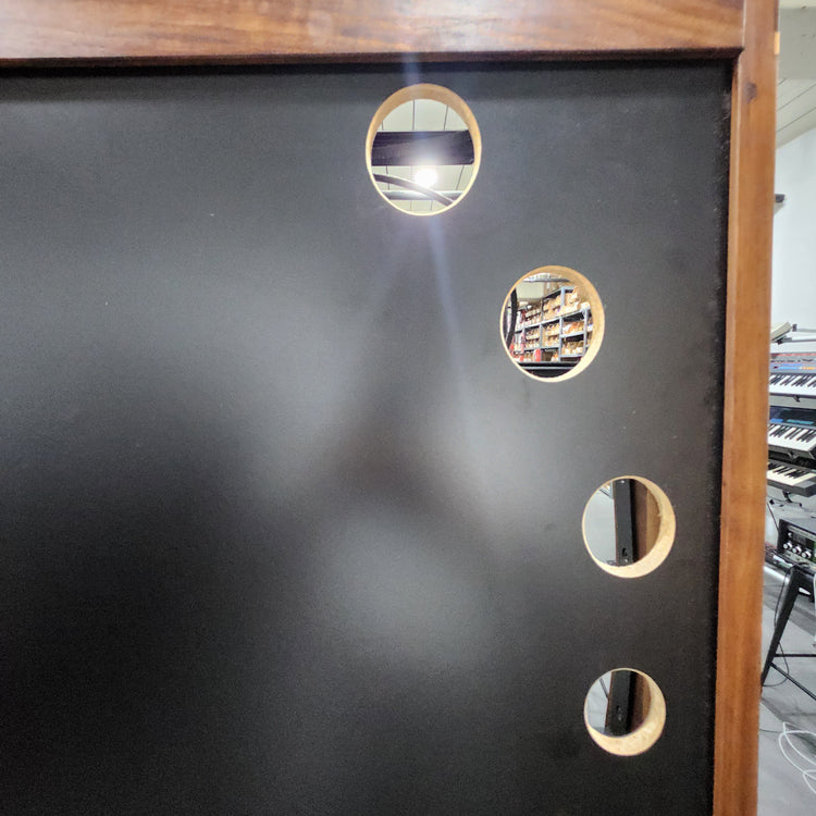 Needham Woodworks OneRUN Limited Series - 27U 9-Row 168HP Eurorack Dark Walnut Cabinet with Eskatonic Modular Obsidian Studio Active Busboards