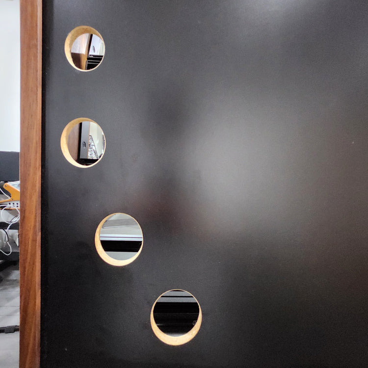 Needham Woodworks OneRUN Limited Series - 27U 9-Row 168HP Eurorack Dark Walnut Cabinet with Eskatonic Modular Obsidian Studio Active Busboards