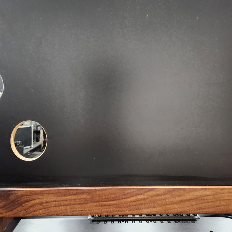 Needham Woodworks OneRUN Limited Series - 27U 9-Row 168HP Eurorack Dark Walnut Cabinet with Eskatonic Modular Obsidian Studio Active Busboards