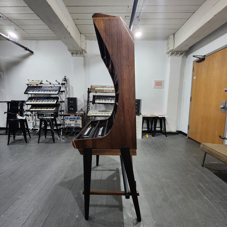 Needham Woodworks OneRUN Limited Series - 27U 9-Row 168HP Eurorack Dark Walnut Cabinet with Eskatonic Modular Obsidian Studio Active Busboards