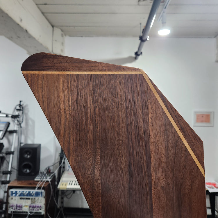 Needham Woodworks OneRUN Limited Series - 27U 9-Row 168HP Eurorack Dark Walnut Cabinet with Eskatonic Modular Obsidian Studio Active Busboards