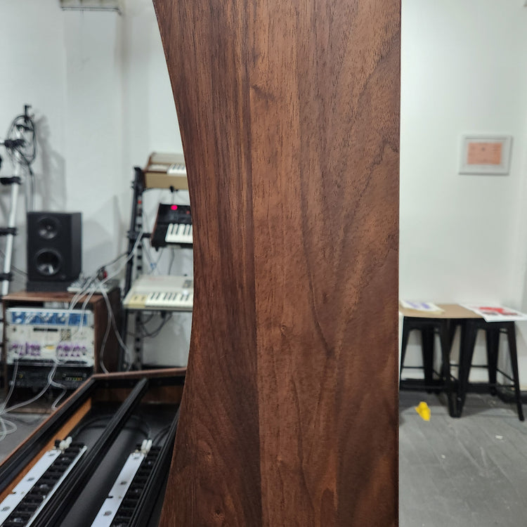 Needham Woodworks OneRUN Limited Series - 27U 9-Row 168HP Eurorack Dark Walnut Cabinet with Eskatonic Modular Obsidian Studio Active Busboards