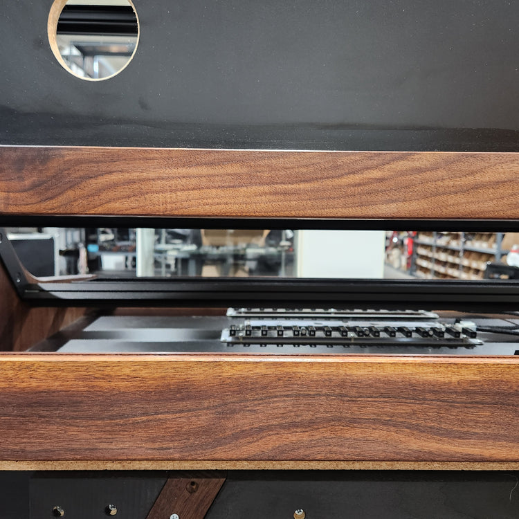 Needham Woodworks OneRUN Limited Series - 27U 9-Row 168HP Eurorack Dark Walnut Cabinet with Eskatonic Modular Obsidian Studio Active Busboards