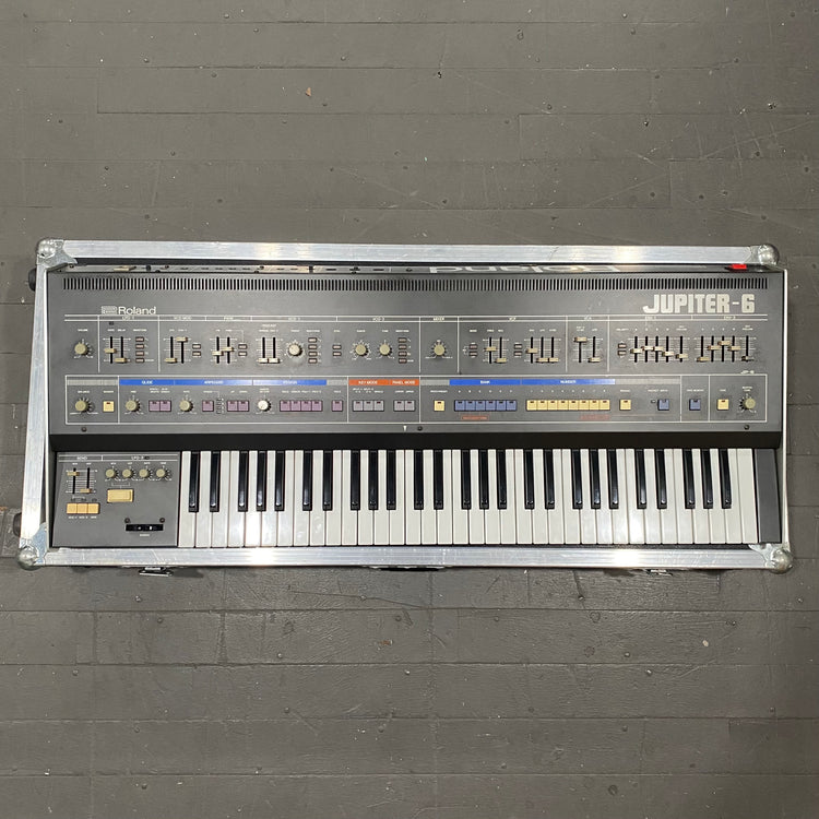 Roland Jupiter-6 with Flight Case and FV-200 Expression Pedal