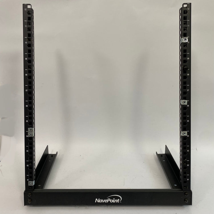 NavePoint 12U 2-Post Open Frame Desk Rack