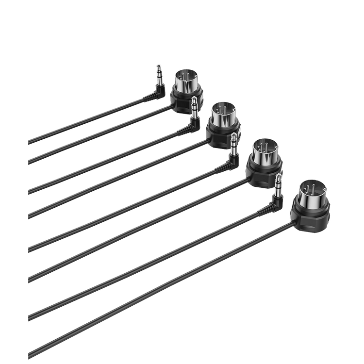 Low Profile MIDI to 3.5mm TRS Type-A Cable (4-Pack)