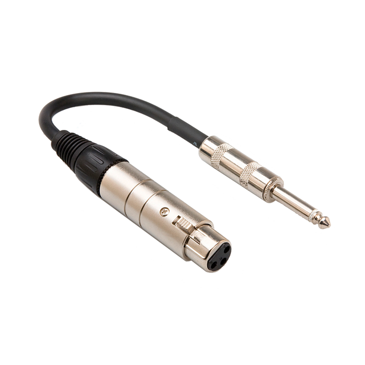 MIT-176 XLR3F to 1/4" TS Impedance Transformer, 6-inches