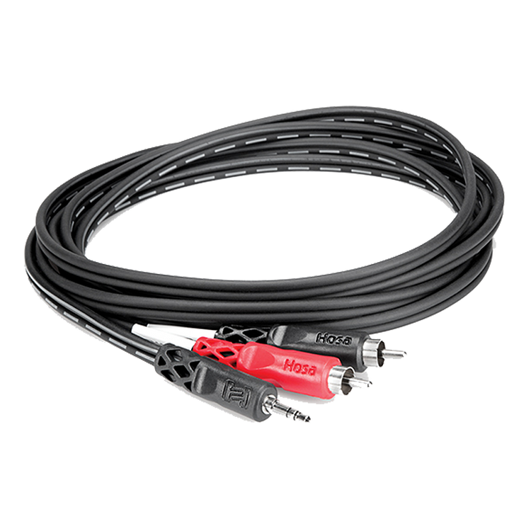 CMR-215 3.5mm TRS to Dual RCA Stereo Breakout Cable - 15ft