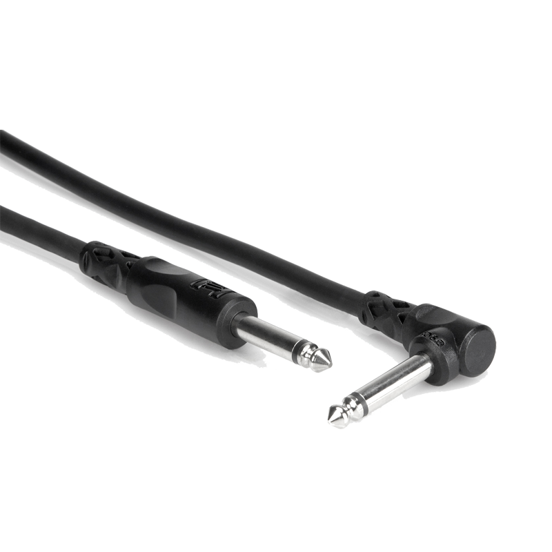 Unbalanced 1/4" TS Straight to Right Angle Cable