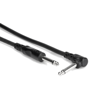 Unbalanced 1/4" TS Straight to Right Angle Cable