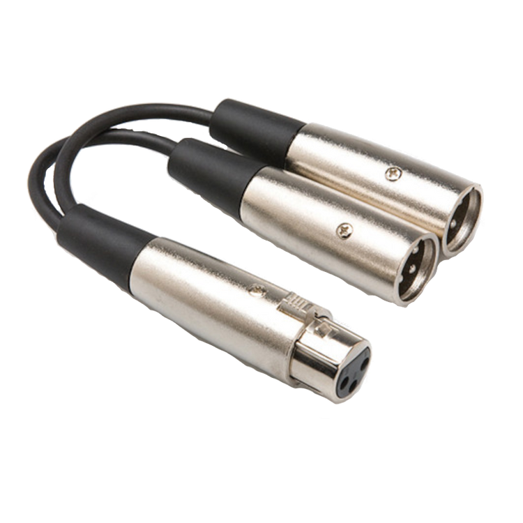 Dual XLR Male to XLR Female Y-Cable