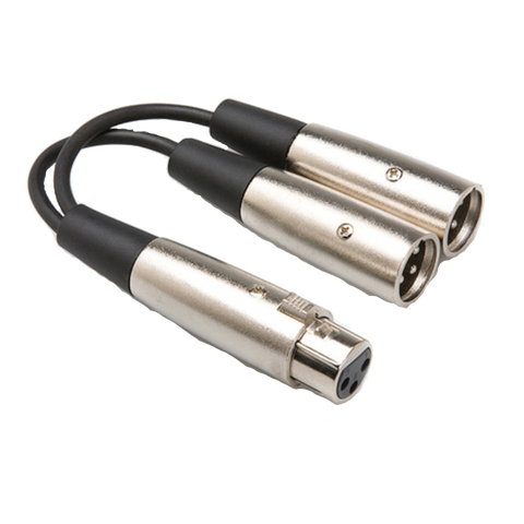 Dual XLR Male to XLR Female Y-Cable